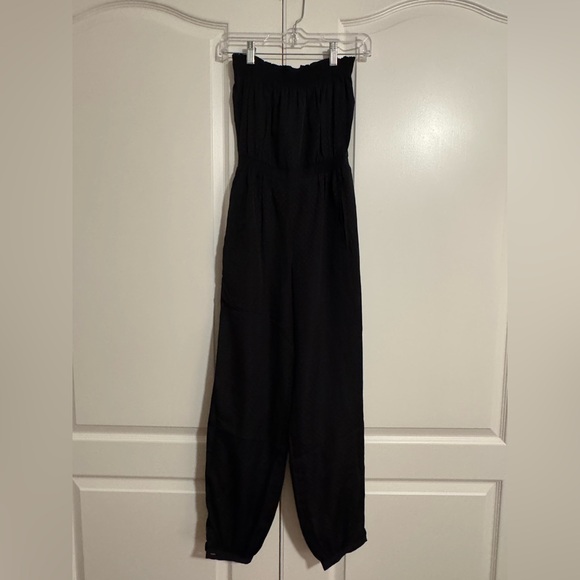 alice ritter Pants - Alice Ritter Silk Dotted Black Jumpsuit